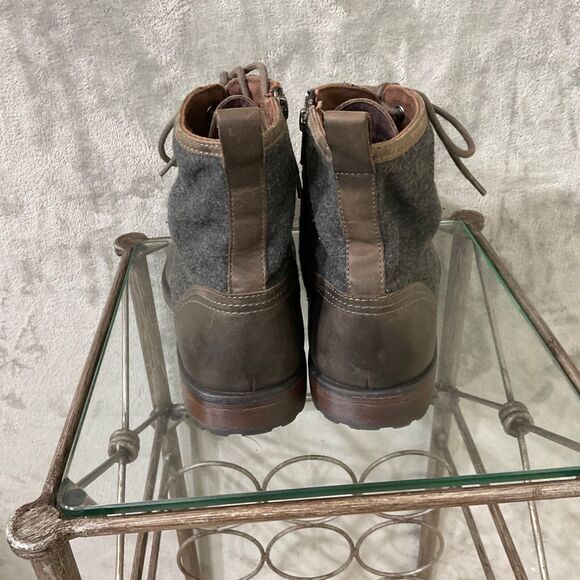 Aston Grey Recon Leather combat Boots Men size 11 Brown lace up / side zip - Picture 4 of 12